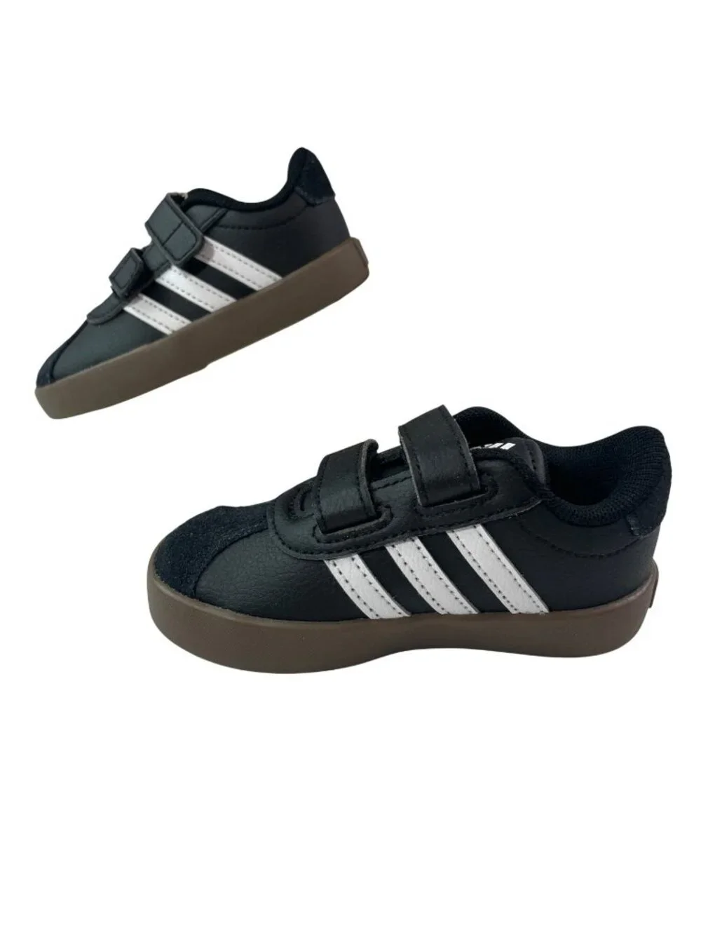 Adidas VL Court 3.0 CF I  Black White Velcro Sneakers Kid's Size 6K NWB - Picture 2 of 11